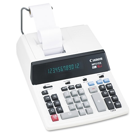 Canon MP21DX 12-Digit Ribbon Printing Calculator, Black/Red Print, 3.5 Lines/Sec 2292B001